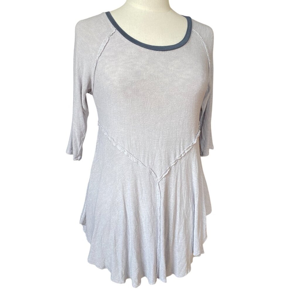 Intimately Free People Slouchy Knit Tunic Top Gray Lounge Flowy Fairy Grunge-M